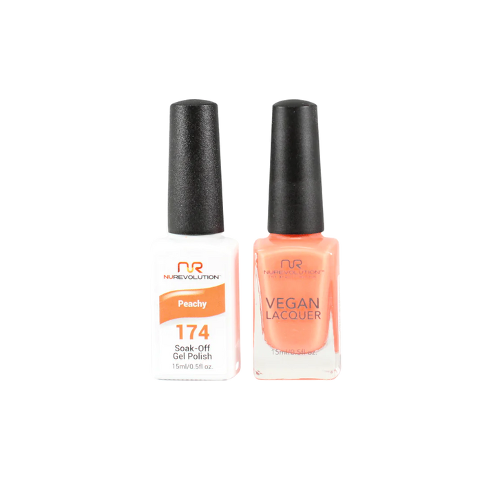 NuRevolution Gel Polish + Nail Lacquer, 174, Peachy, 0.5oz