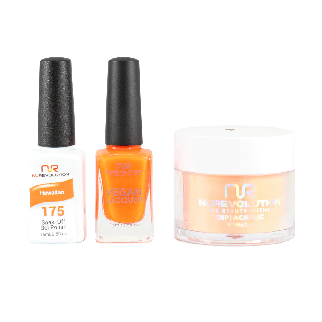 NuRevolution 3in1 Dipping Powder + Gel Polish + Nail Lacquer, 175, Hawaiian