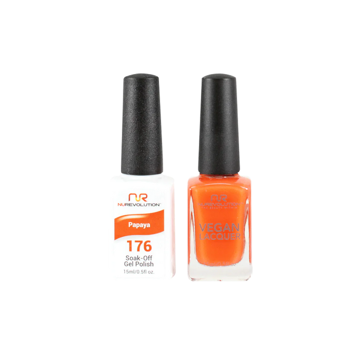 NuRevolution Gel Polish + Nail Lacquer, 176, Papaya, 0.5oz