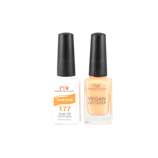 NuRevolution Gel Polish + Nail Lacquer, 177, Coral Crush, 0.5oz