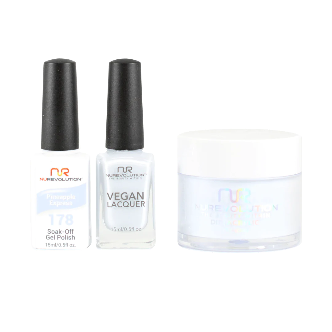 NuRevolution 3in1 Dipping Powder + Gel Polish + Nail Lacquer, 178, Pinapple Express