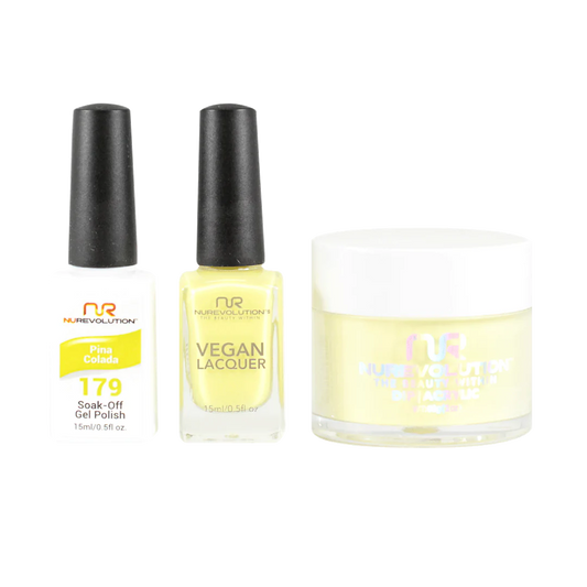 NuRevolution 3in1 Dipping Powder + Gel Polish + Nail Lacquer, 179, Pina Colada