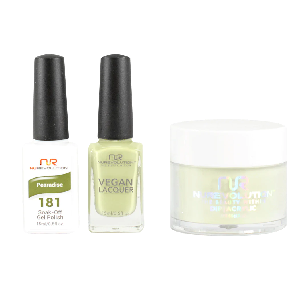 NuRevolution 3in1 Dipping Powder + Gel Polish + Nail Lacquer, 181, Pearadise