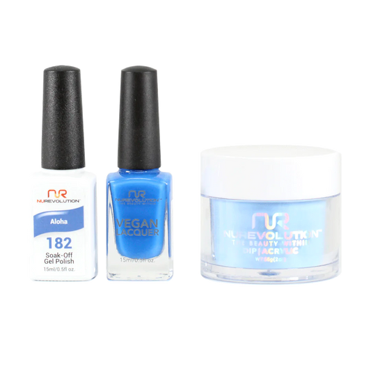 NuRevolution 3in1 Dipping Powder + Gel Polish + Nail Lacquer, 182,  Aloha