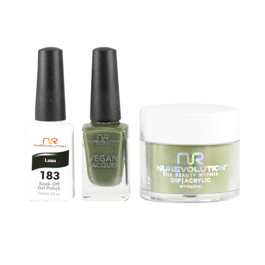 NuRevolution 3in1 Dipping Powder + Gel Polish + Nail Lacquer, 183, Luau