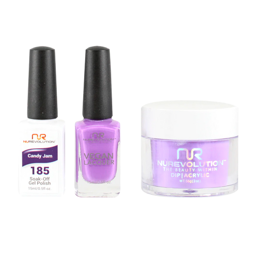 NuRevolution 3in1 Dipping Powder + Gel Polish + Nail Lacquer, 185, Candy Jam