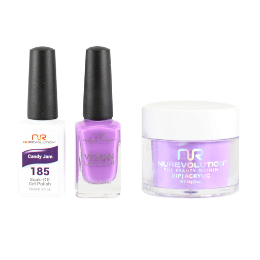 NuRevolution 3in1 Dipping Powder + Gel Polish + Nail Lacquer, 185, Candy Jam