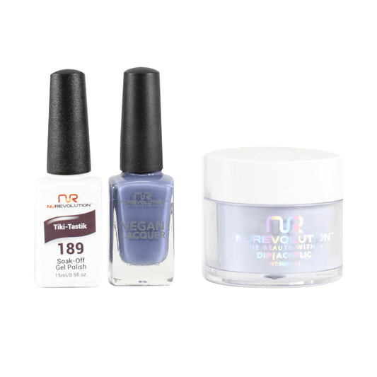 NuRevolution 3in1 Dipping Powder + Gel Polish + Nail Lacquer, 189, Tiki-Tastic