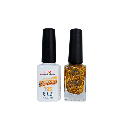 NuRevolution Gel Polish + Nail Lacquer, 195, 24K, 0.5oz