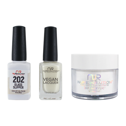 NuRevolution 3in1 Dipping Powder + Gel Polish + Nail Lacquer, 202, Glass Sleeper