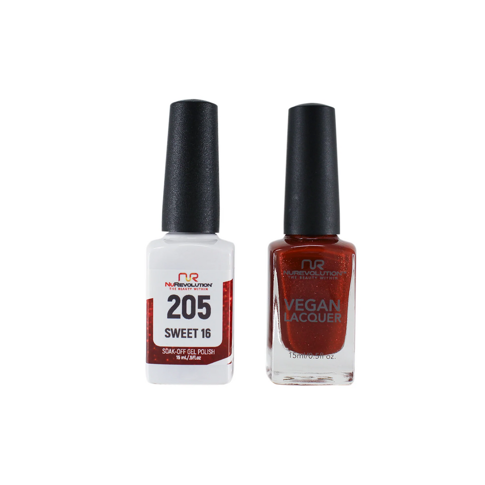 NuRevolution Gel Polish + Nail Lacquer, 205, Sweet 16, 0.5oz