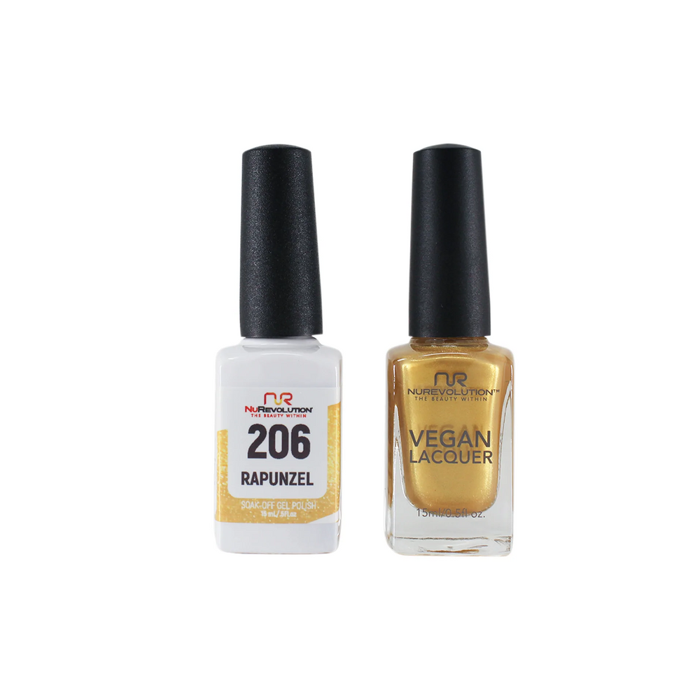 NuRevolution Gel Polish + Nail Lacquer, 206, Rapunzel, 0.5oz