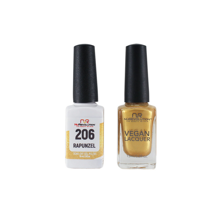 NuRevolution Gel Polish + Nail Lacquer, 206, Rapunzel, 0.5oz