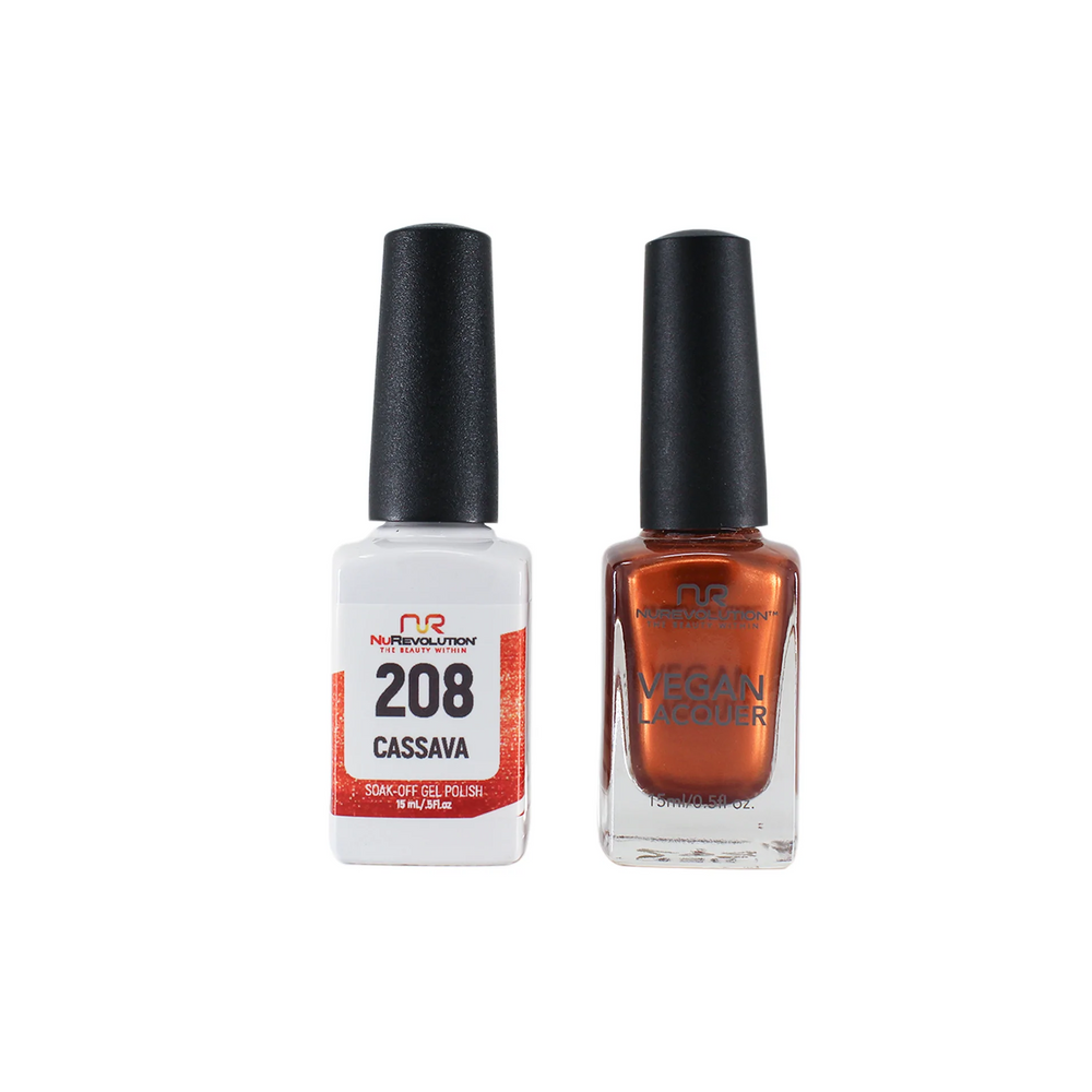 NuRevolution Gel Polish + Nail Lacquer, 208, Cassava, 0.5oz
