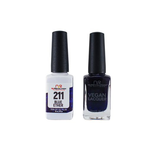 NuRevolution Gel Polish + Nail Lacquer, 211, Blue Ether, 0.5oz