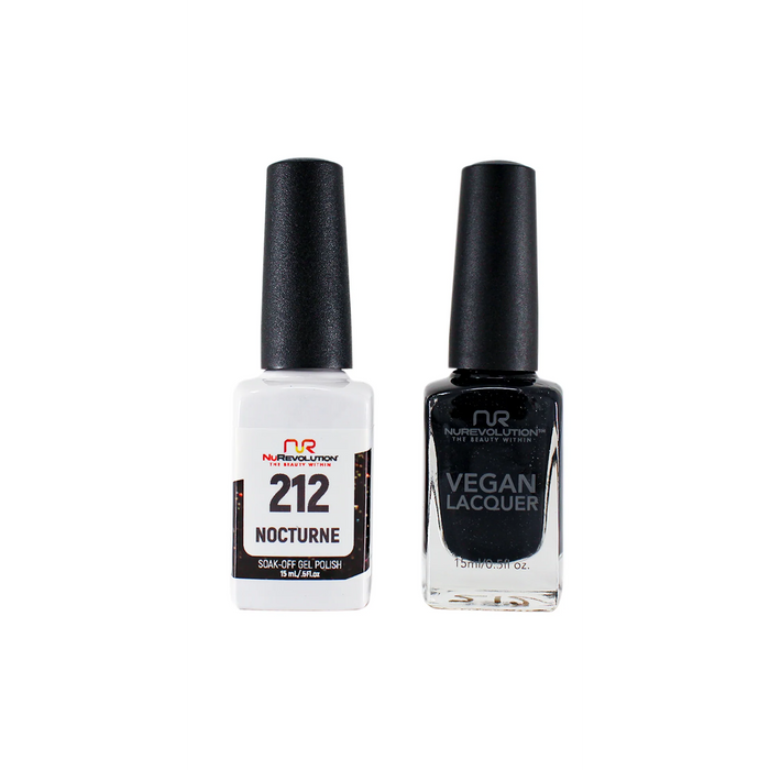 NuRevolution Gel Polish + Nail Lacquer, 212, Nocturne, 0.5oz