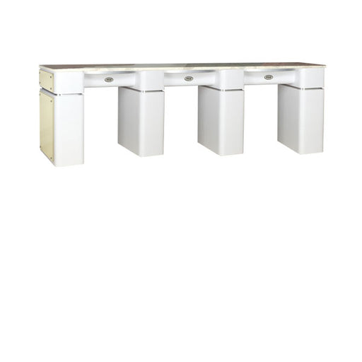 SPA Triple Nail Table, White/Beige, WBET-39 (NOT Included Shipping Charge)