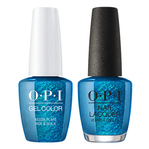 OPI GelColor And Nail Lacquer, Scotland Fall 2019 Collection, U19, Nessie Plays Hide & Sea-K, 0.5oz OK0613VD