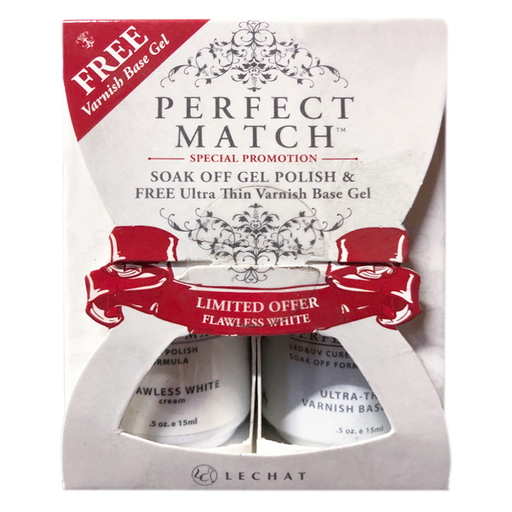 LeChat Perfect Match, Flawless White & Ultra Thin Varnish Base Gel, 0.5oz, Limited