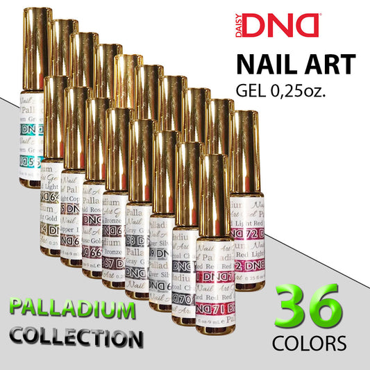 DND Nail Art Gel, Palladium Collection, Full Line Of 18 Colors (From 55 To 72), 0.25oz