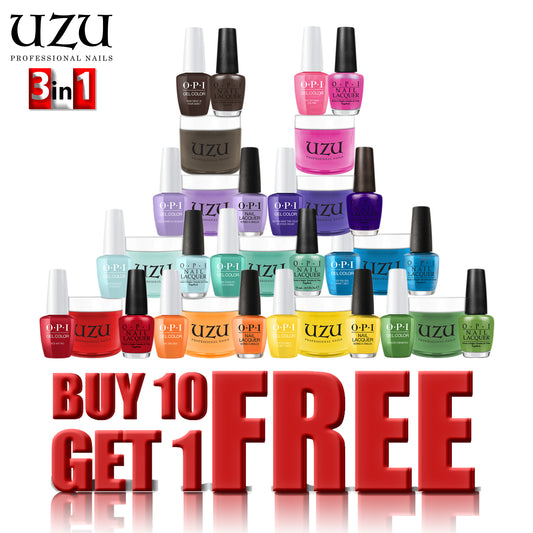 Uzu 3in1 Dipping Powder + Gel Polish + Nail Lacquer (Matching OPI), Color List Note, 2oz, B10F1