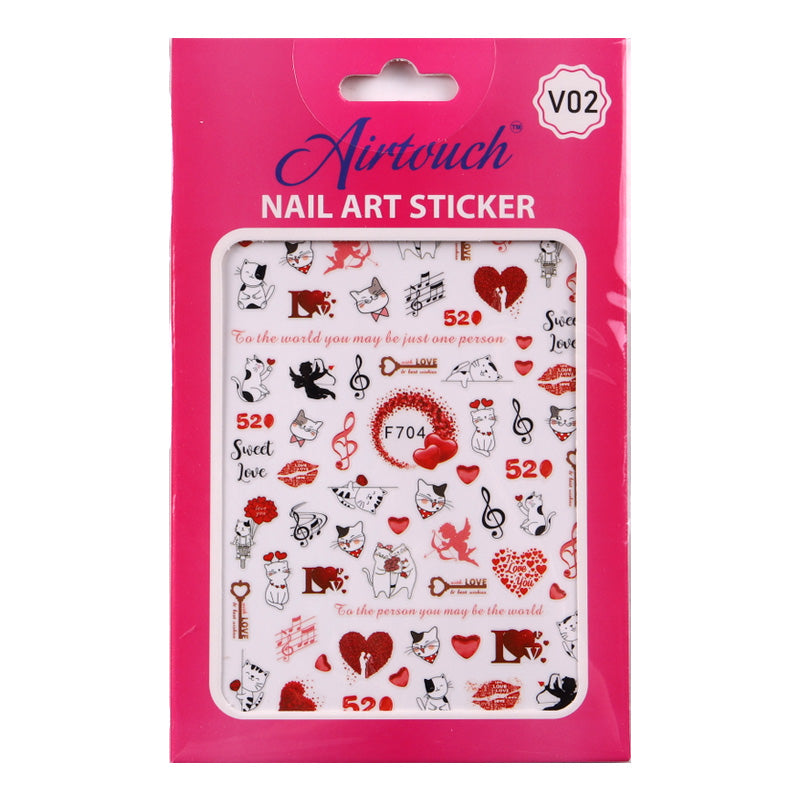 Airtouch Nail Art Sticker, Valentine Collection, V02, F704