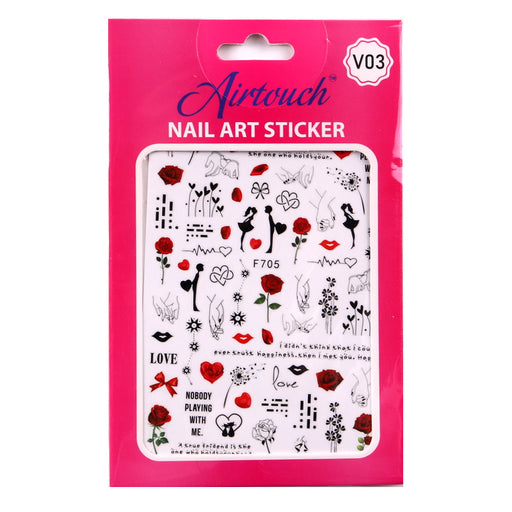 Airtouch Nail Art Sticker, Valentine Collection, V03, F705