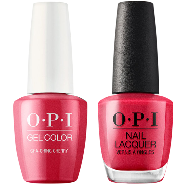 OPI GelColor And Nail Lacquer, Make It Iconic Collection, V12, Cha-Ching Cherry, 0.5oz KK1005