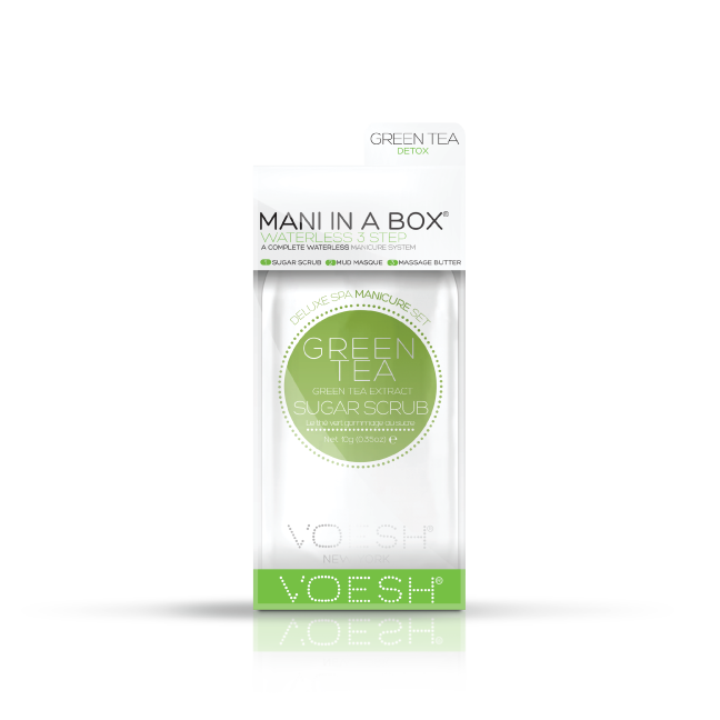 Voesh GREEN TEA Mani in a Box Waterless 3 Step, VMC127 GRT