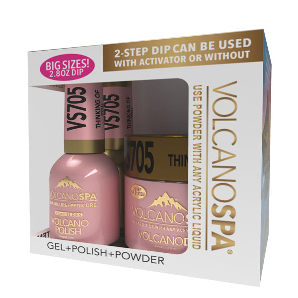 Volcano Spa 3in1 Acylic/Dipping Powder + Gel Polish + Nail Lacquer, VS705, Thinking Of You OK0812VD