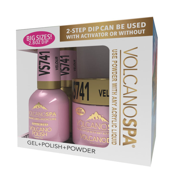 Volcano Spa 3in1 Acylic/Dipping Powder + Gel Polish + Nail Lacquer, VS741, Velour OK0812VD