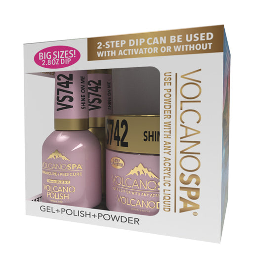 Volcano Spa 3in1 Acylic/Dipping Powder + Gel Polish + Nail Lacquer, VS742, Shine On Me OK0812VD