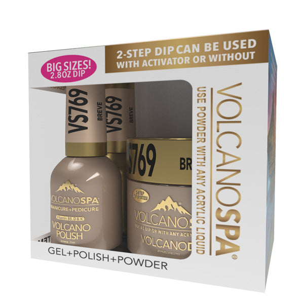 Volcano Spa 3in1 Acylic/Dipping Powder + Gel Polish + Nail Lacquer, VS769, Breve OK0812VD
