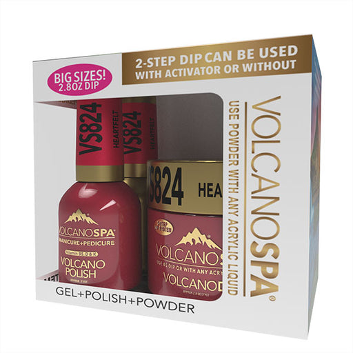 Volcano Spa 3in1Acylic/Dipping Powder + Gel Polish + Nail Lacquer, VS824, Heartfelt OK0812VD