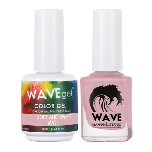 Wave Gel Nail Lacquer + Gel Polish, Simplicity Collection, 001, Soft And Sweet, 0.5oz