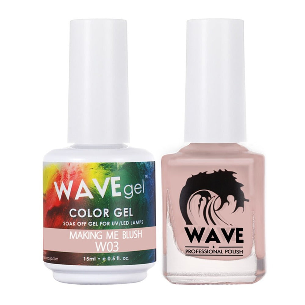 Wave Gel Nail Lacquer + Gel Polish, Simplicity Collection, 003, Making Me Blush, 0.5oz