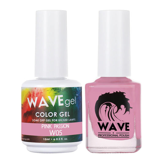 Wave Gel Nail Lacquer + Gel Polish, Simplicity Collection, 005, Pink Passion, 0.5oz