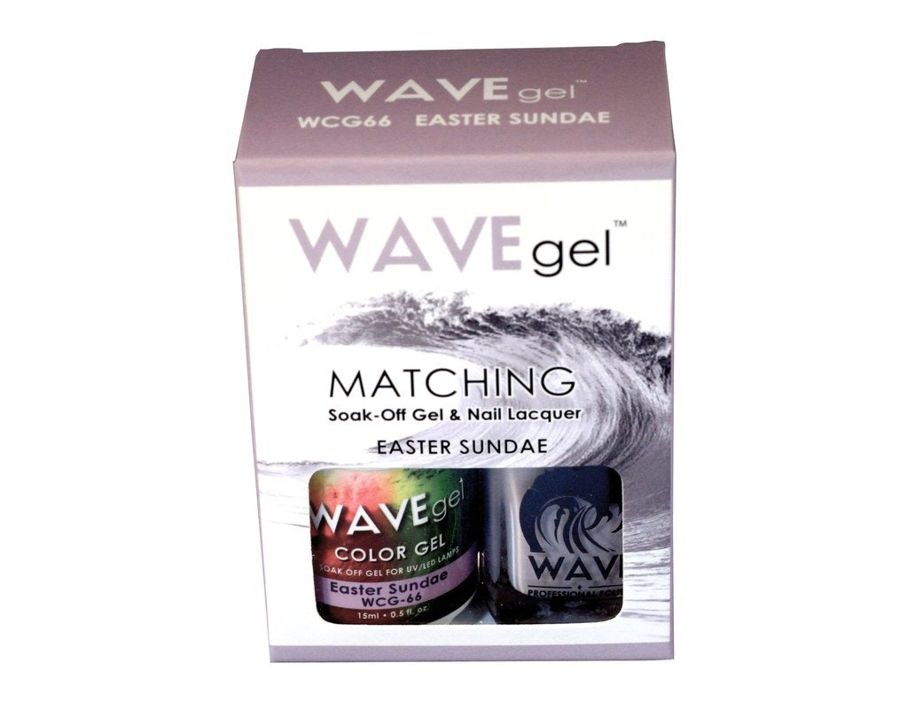 Wave Gel Nail Lacquer + Gel Polish, 066, Easter Sundae, 0.5oz