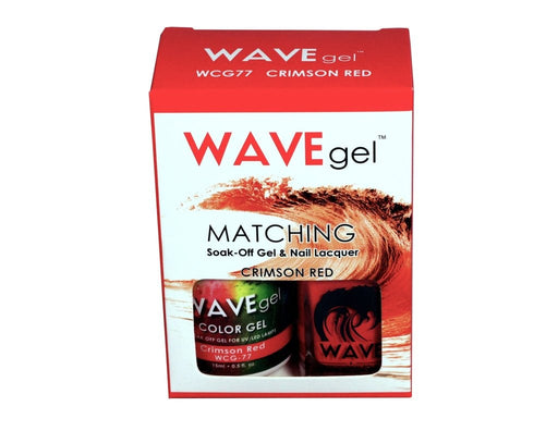Wave Gel Nail Lacquer + Gel Polish, 077, Crimson Red, 0.5oz OK1129