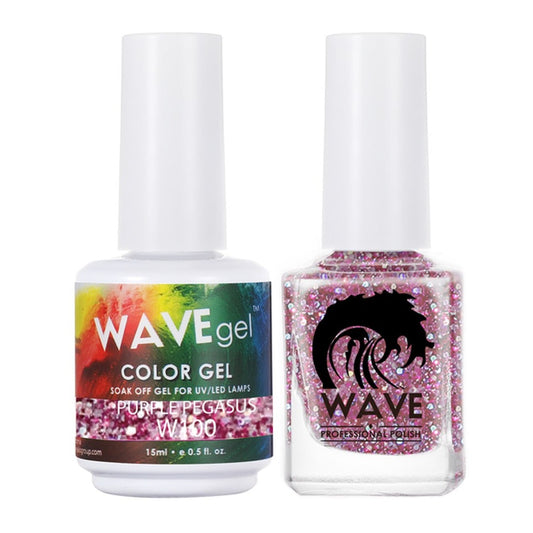 Wave Gel Nail Lacquer + Gel Polish, Simplicity Collection, 100, Purple Pegasus, 0.5oz