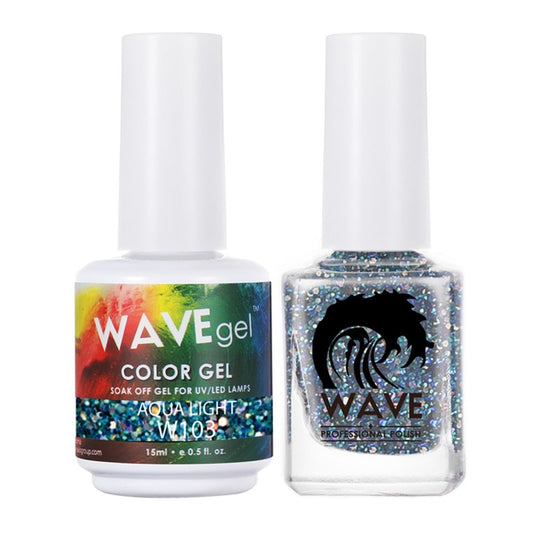 Wave Gel Nail Lacquer + Gel Polish, Simplicity Collection, 103, Aqua Light, 0.5oz