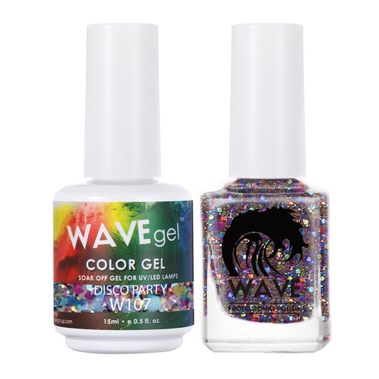 Wave Gel Nail Lacquer + Gel Polish, Simplicity Collection, 107, Disco Party, 0.5oz