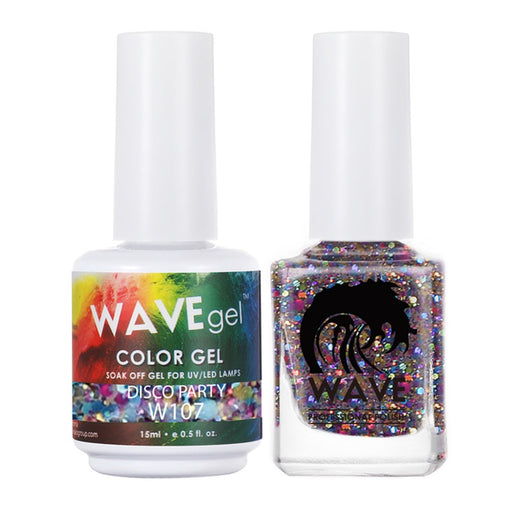 Wave Gel Nail Lacquer + Gel Polish, Simplicity Collection, 107, Disco Party, 0.5oz