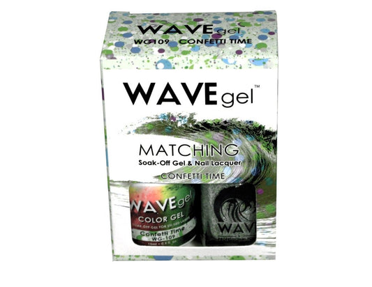 Wave Gel Nail Lacquer + Gel Polish, 109, Confetti Time, 0.5oz OK1129