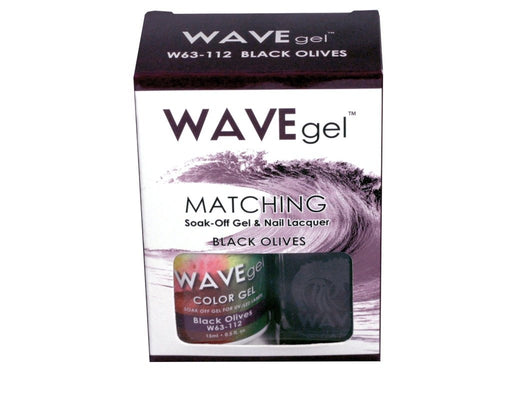 Wave Gel Nail Lacquer + Gel Polish, 112, Black Olives, 0.5oz OK1129