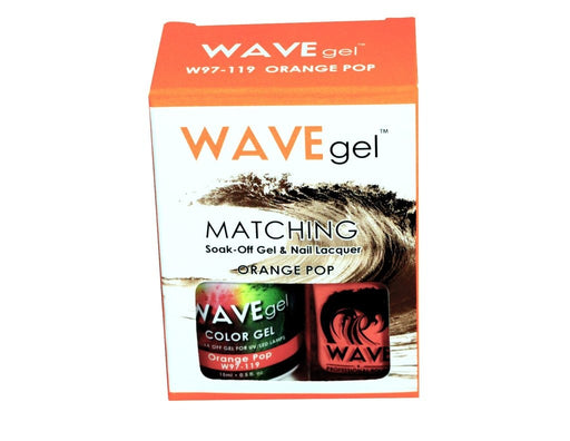 Wave Gel Nail Lacquer + Gel Polish, 119, Orange Pop, 0.5oz OK1129