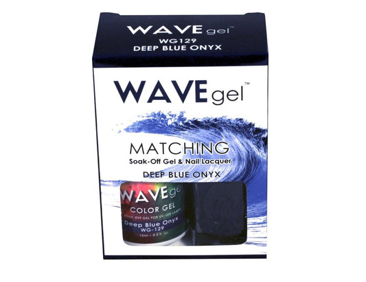 Wave Gel Nail Lacquer + Gel Polish, 129, Deep Blue Onyx, 0.5oz OK1129