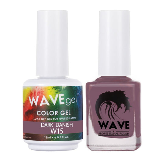 Wave Gel Nail Lacquer + Gel Polish, Simplicity Collection, 015, Dark Danish, 0.5oz