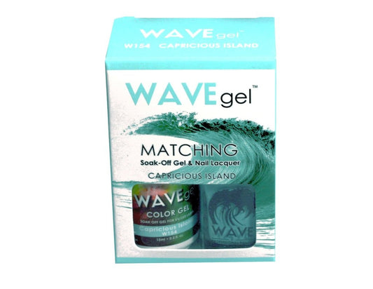 Wave Gel Nail Lacquer + Gel Polish, 154, Capricious Island, 0.5oz OK1129