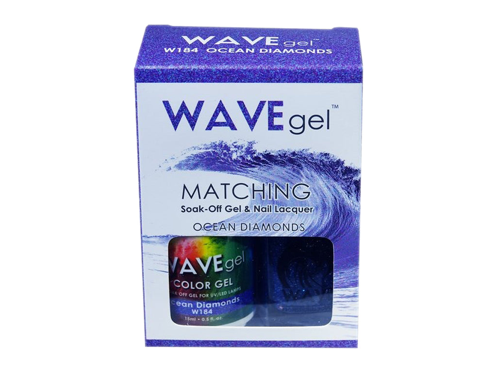 Wave Gel Nail Lacquer + Gel Polish, 184, Ocean Diamonds, 0.5oz OK1129